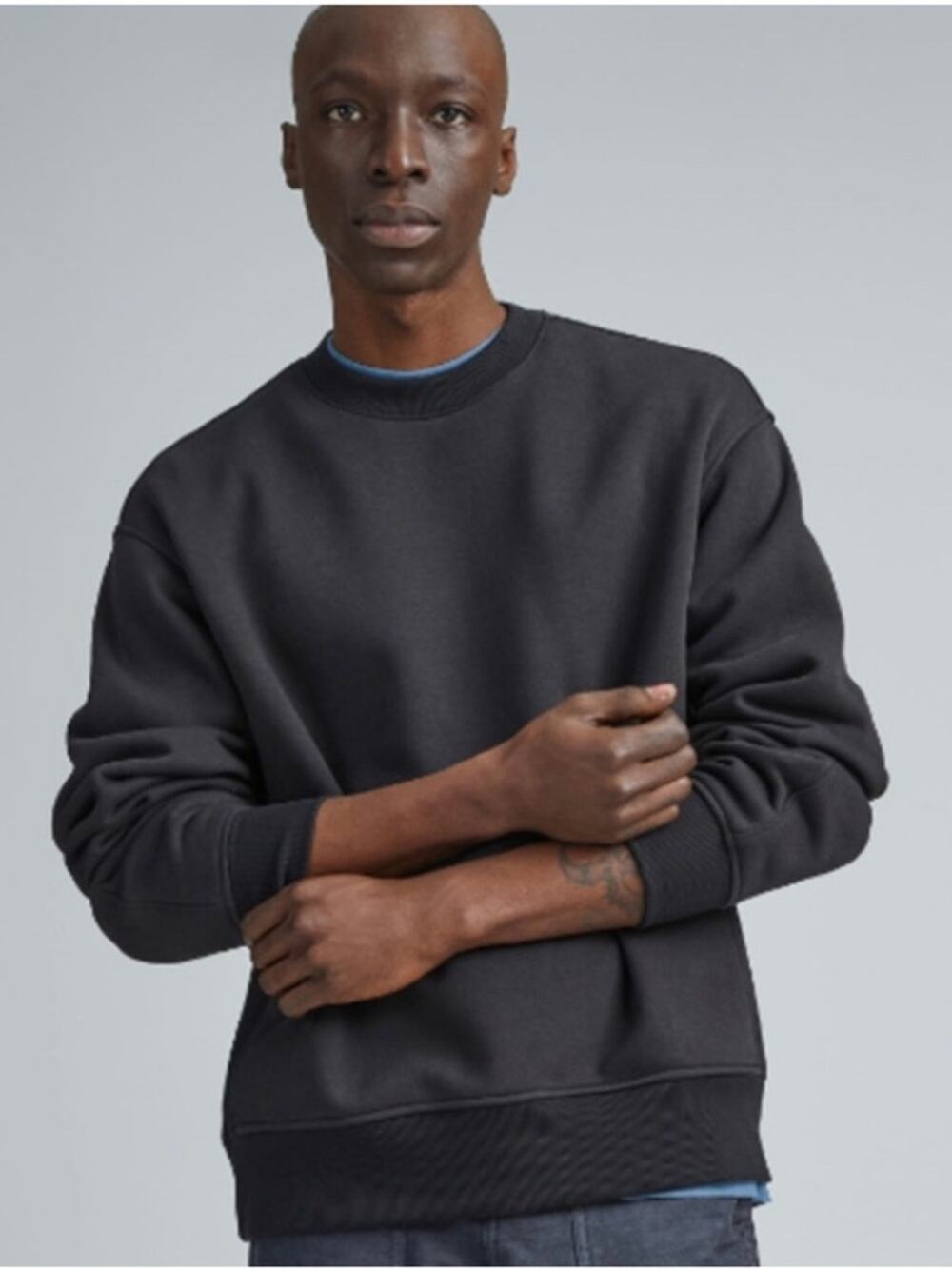 Everlane The Track Crewneck Sweatshirt Men's Black NWT Size Small